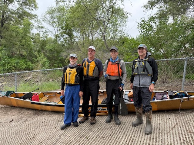 Moose Dougherty, Brad Sjostrom, Ryan Church and Tom Doughtery on the Cedar River
