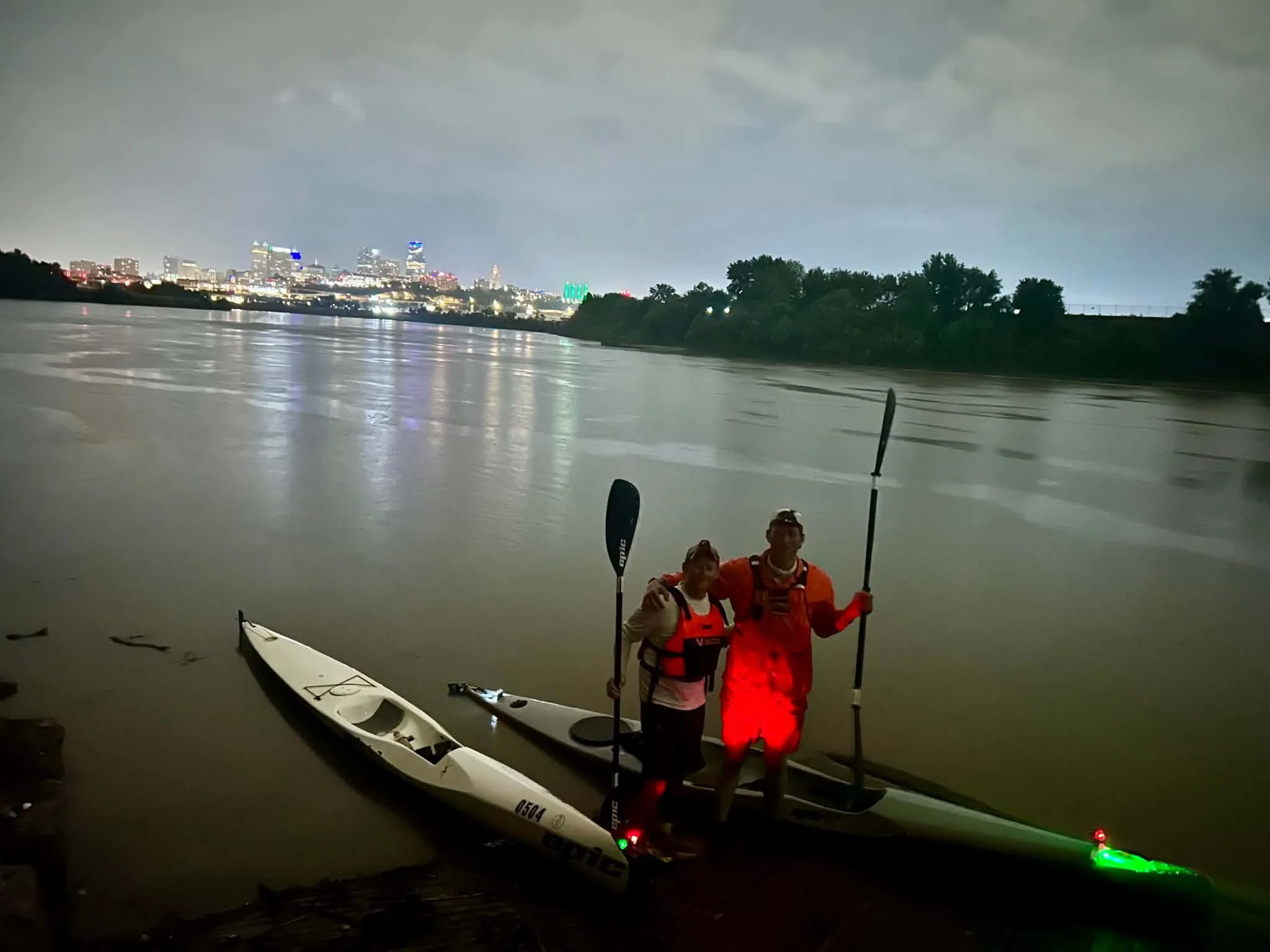 Darin Brunin at the confluence of the Kansas River with the Missouri River