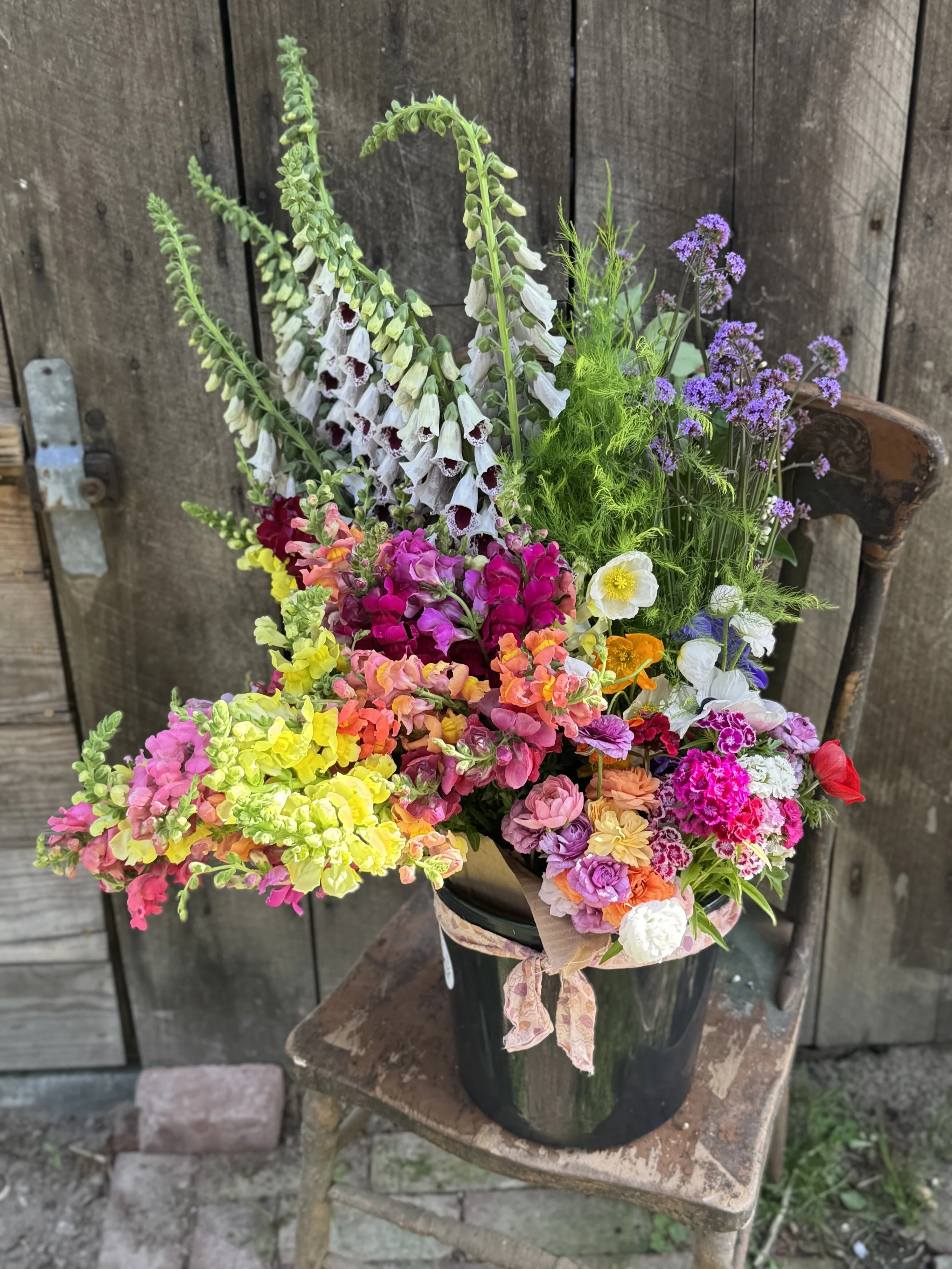 DIY Bucket of Fresh Cut Flowers