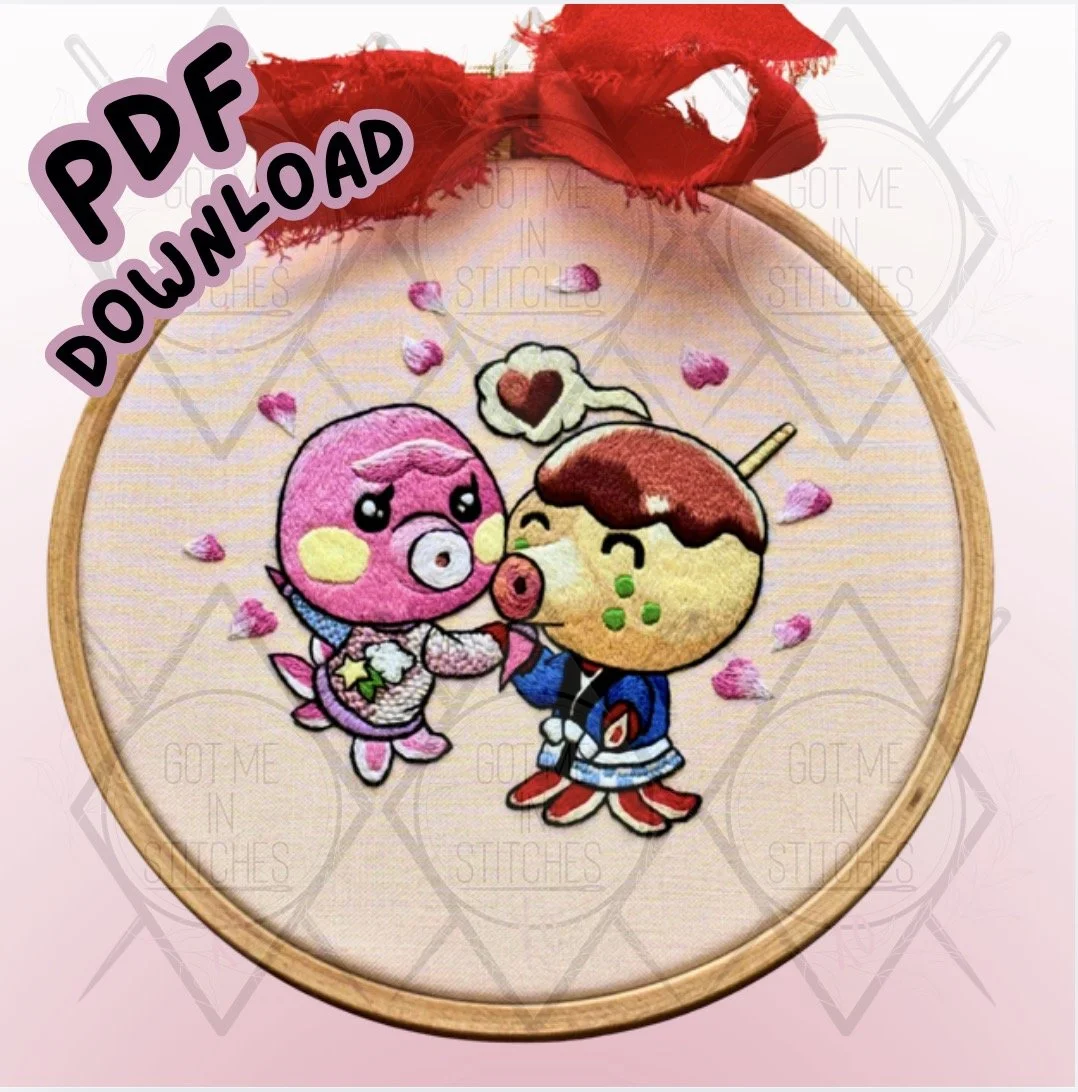 Downloadable PDF- "An Unlikely Pair" Hand embroidery Pattern & Course