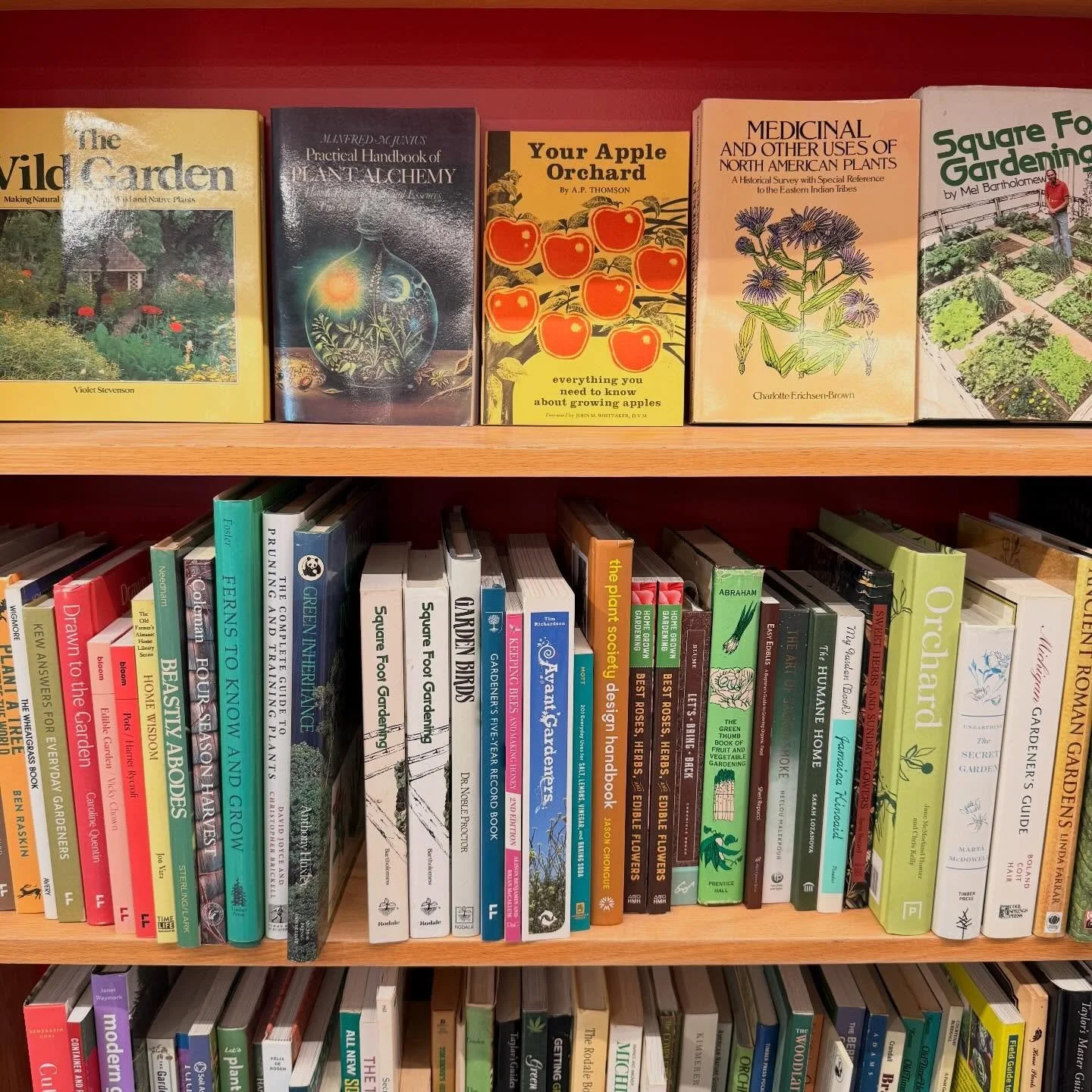 The Red Osier Dogwoods in front of the store are budding with April showers. Our plant section is also coming along.

Drop in on Saturday&rsquo;s sneak peek and tighten up your gardening game for this summer. 

#gardeningbooks 
#composting