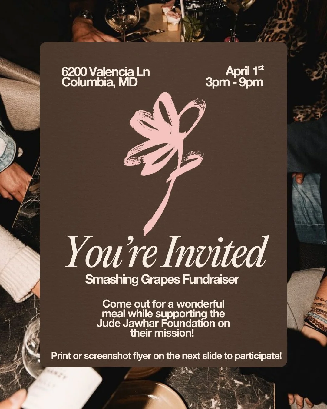 You&rsquo;re invited!

Join us on April 1st for a special restaurant fundraiser as we honor Jude the day before her birthday 🎂

Whether you&rsquo;re running in our 5K or cheering from afar, this is a meaningful way to support the foundation and be p