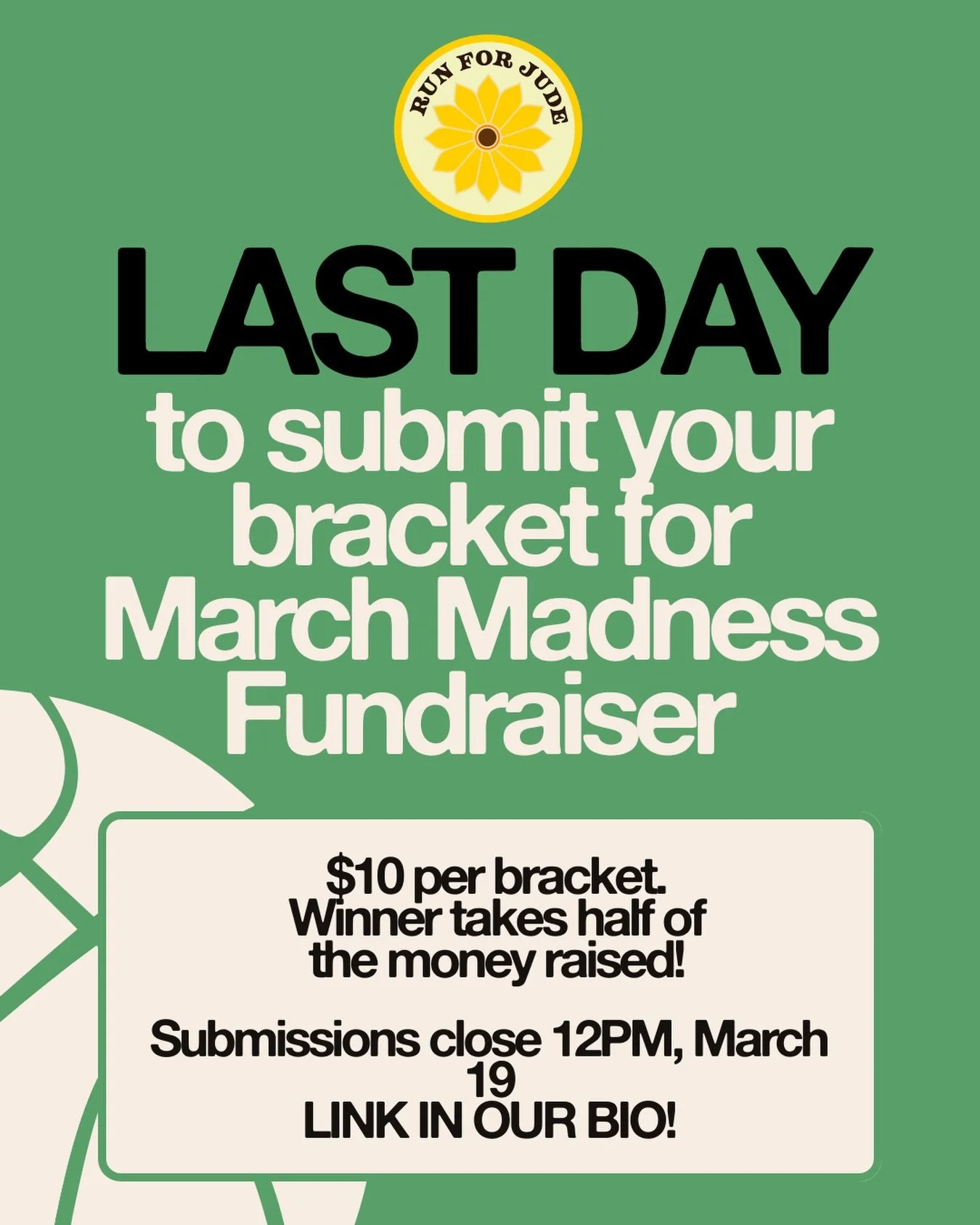 Don&rsquo;t forget to enter your winning bracket into our 50/50 March Madness competition🏀🌟

Venmo $10 to @ judejawharfoundation and add your bracket to the link in our bio! Submissions accepted until noon tomorrow!