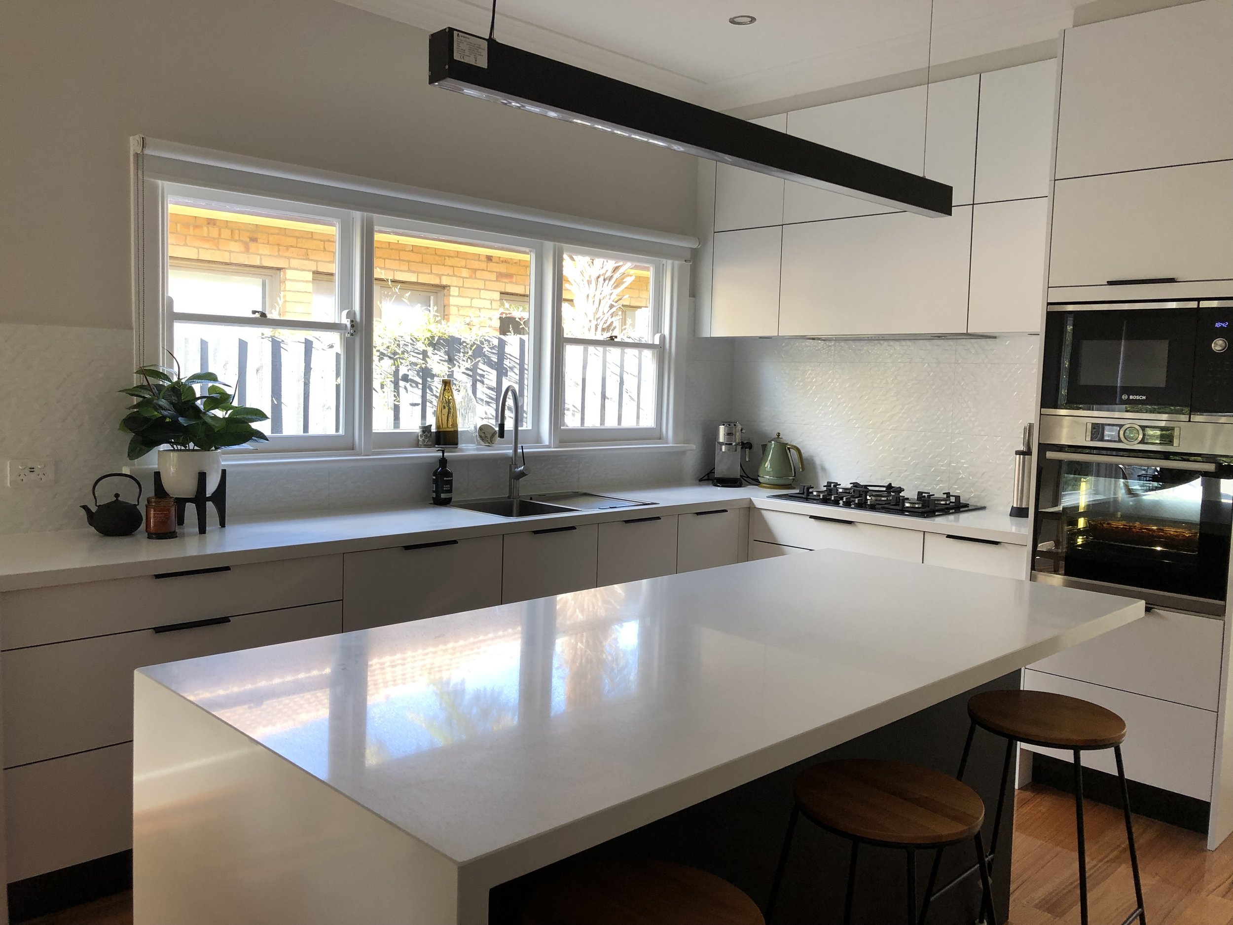 Kitchen, laundry and powder room