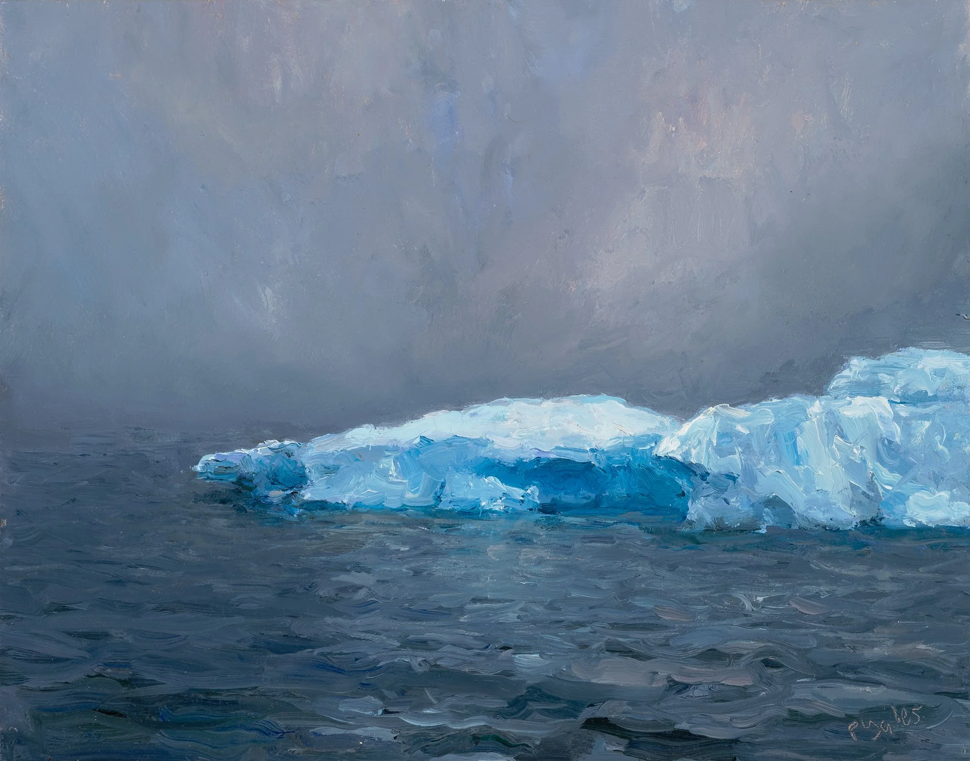 Antarctica study. Oil on ACM.