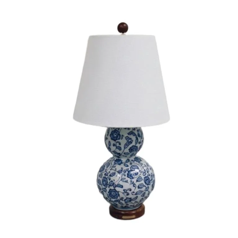 RALPH LAUREN SMALL CHINOISERIE LAMP WITH WHITE SHADE