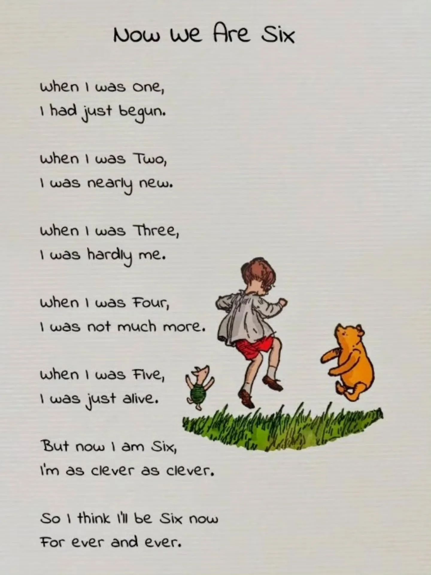 With many thanks to the incomparable AA Milne, it's our birthday.