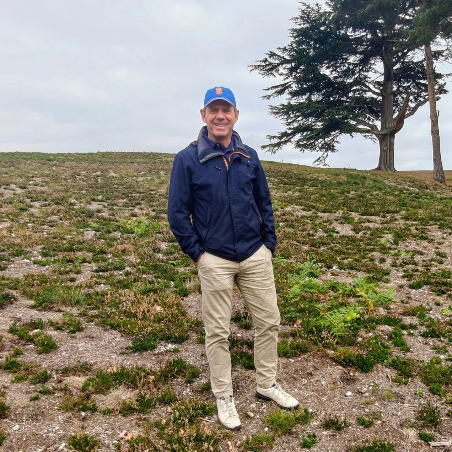 Course walk today. The hill to the left of the 8th was scraped and brashed last year. Heather is beginning to emerge in earnest. Mr Pont is happy.