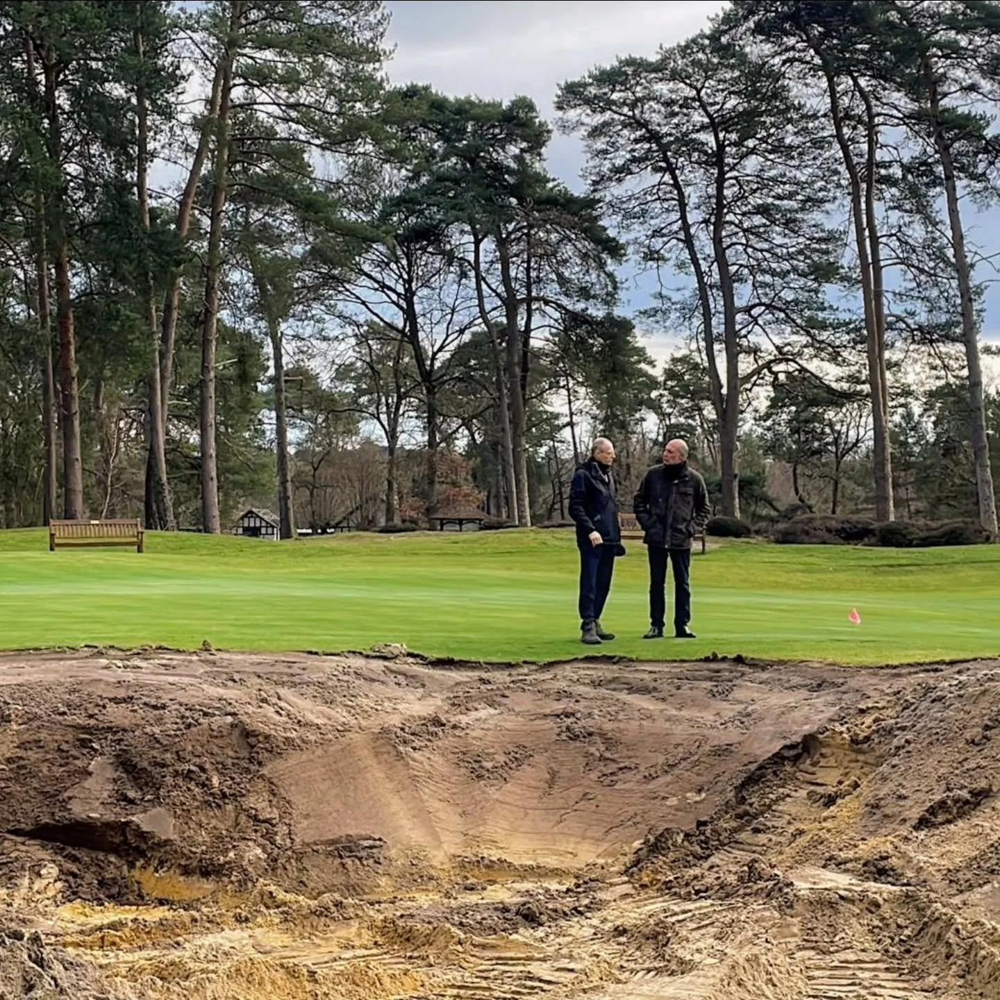 Fortunately, the snow departed as swiftly as it had arrived allowing us to get started on this phase of work with Hendrik overseeing matters. The principal focus will be the 9th and 18th holes.