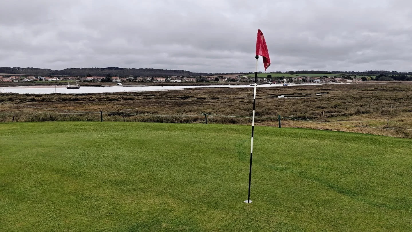 There are times to stop and take in the view. Looking at Brancaster Staithe across the water from the 9th green is one such moment.