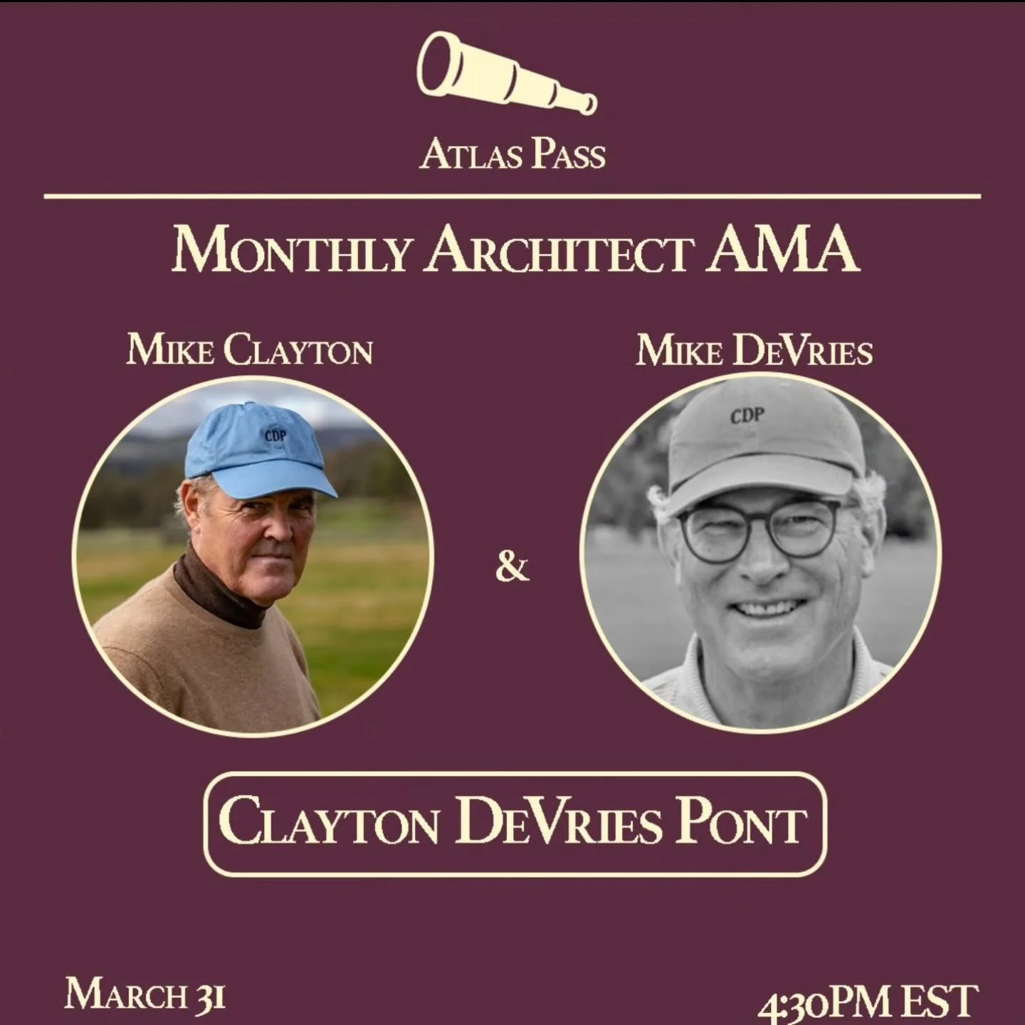 Live from Tasmania, @mike_clayton_golf and @devries_designs_golf will be appearing on @golfclubatlas's podcast on Tuesday afternoon US time = Wednesday morning Australian time.