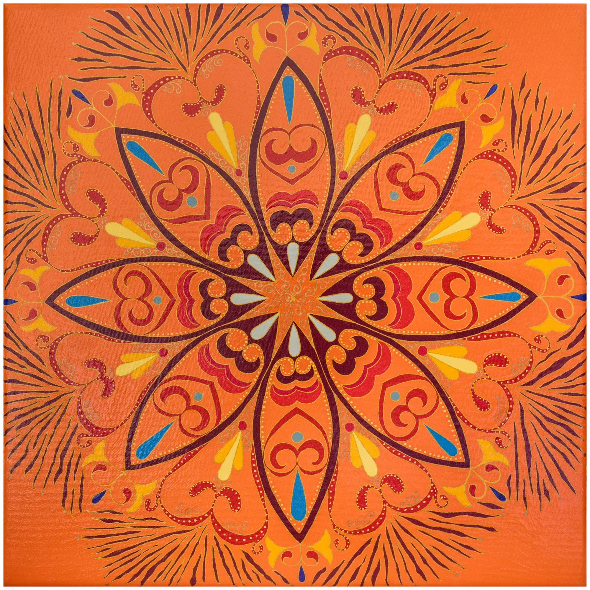 Acrylic design on canvas: fire