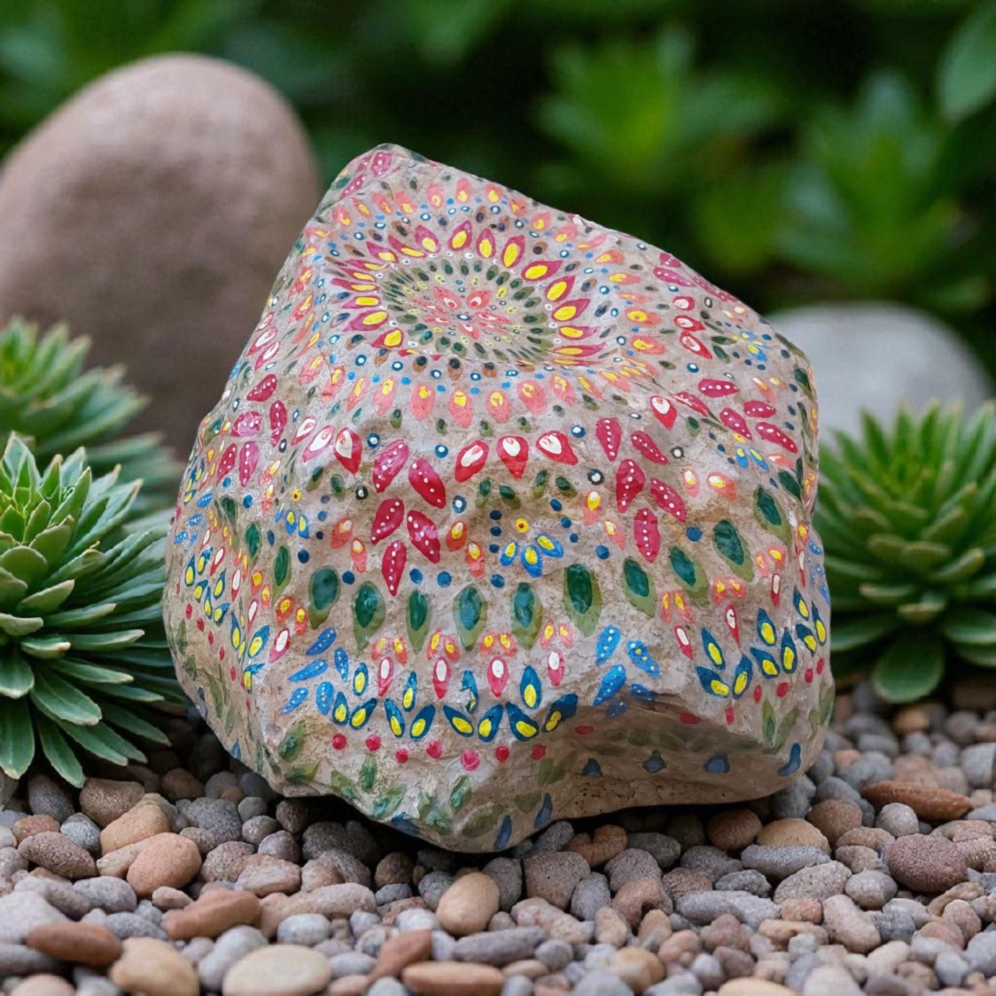 Acrylic - Mandala on rock 2