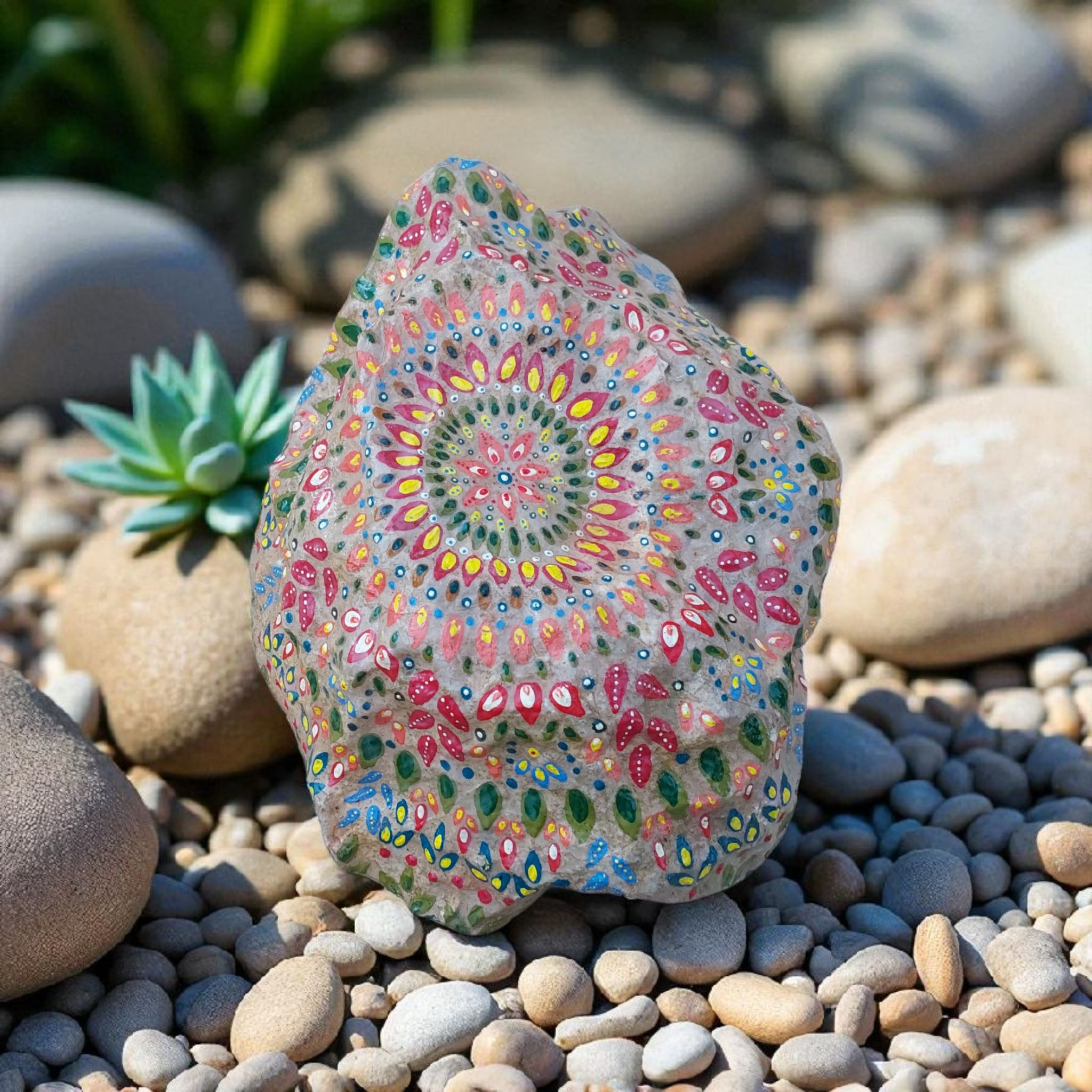 Acrylic - Mandala on rock 1