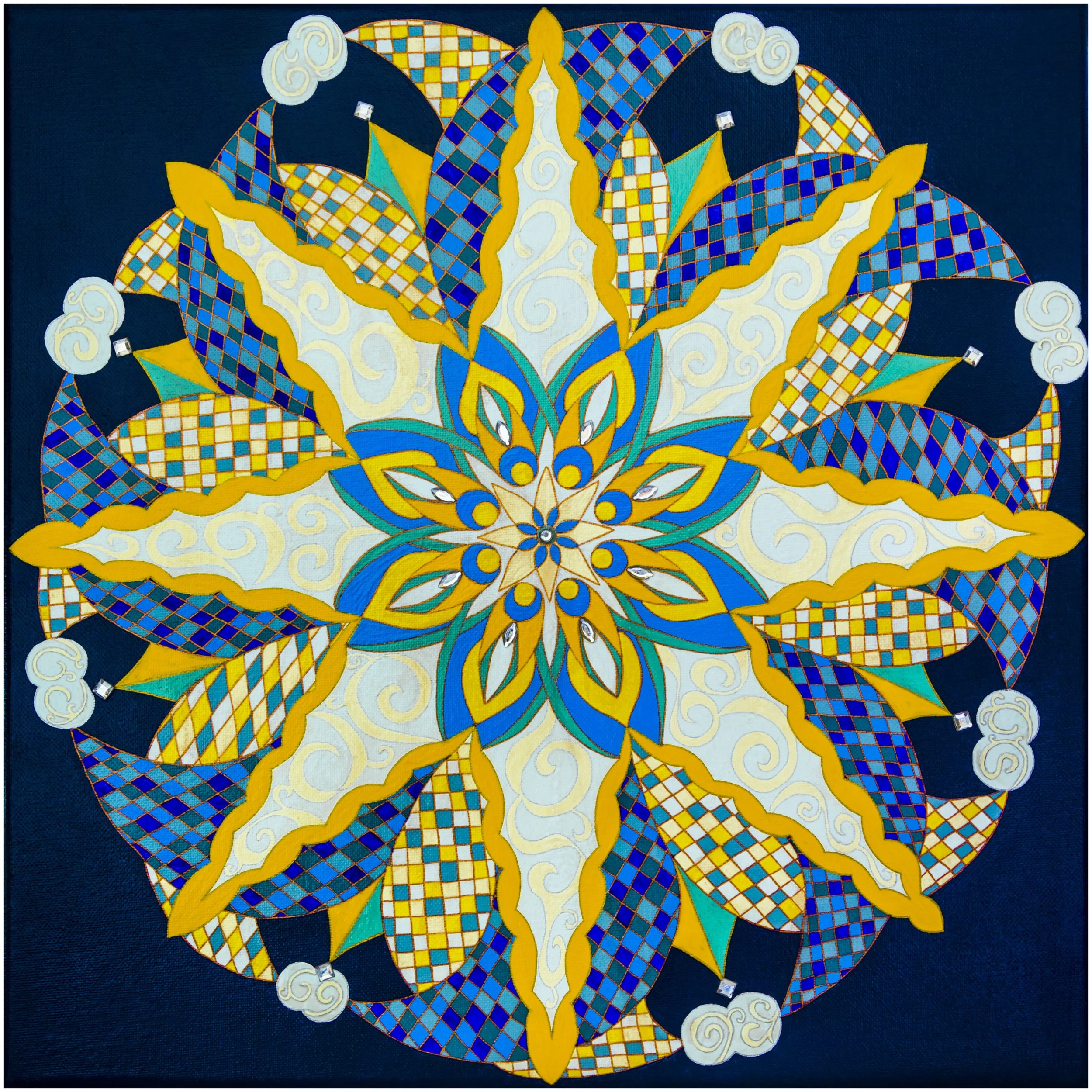 Acrylic design on canvas: star