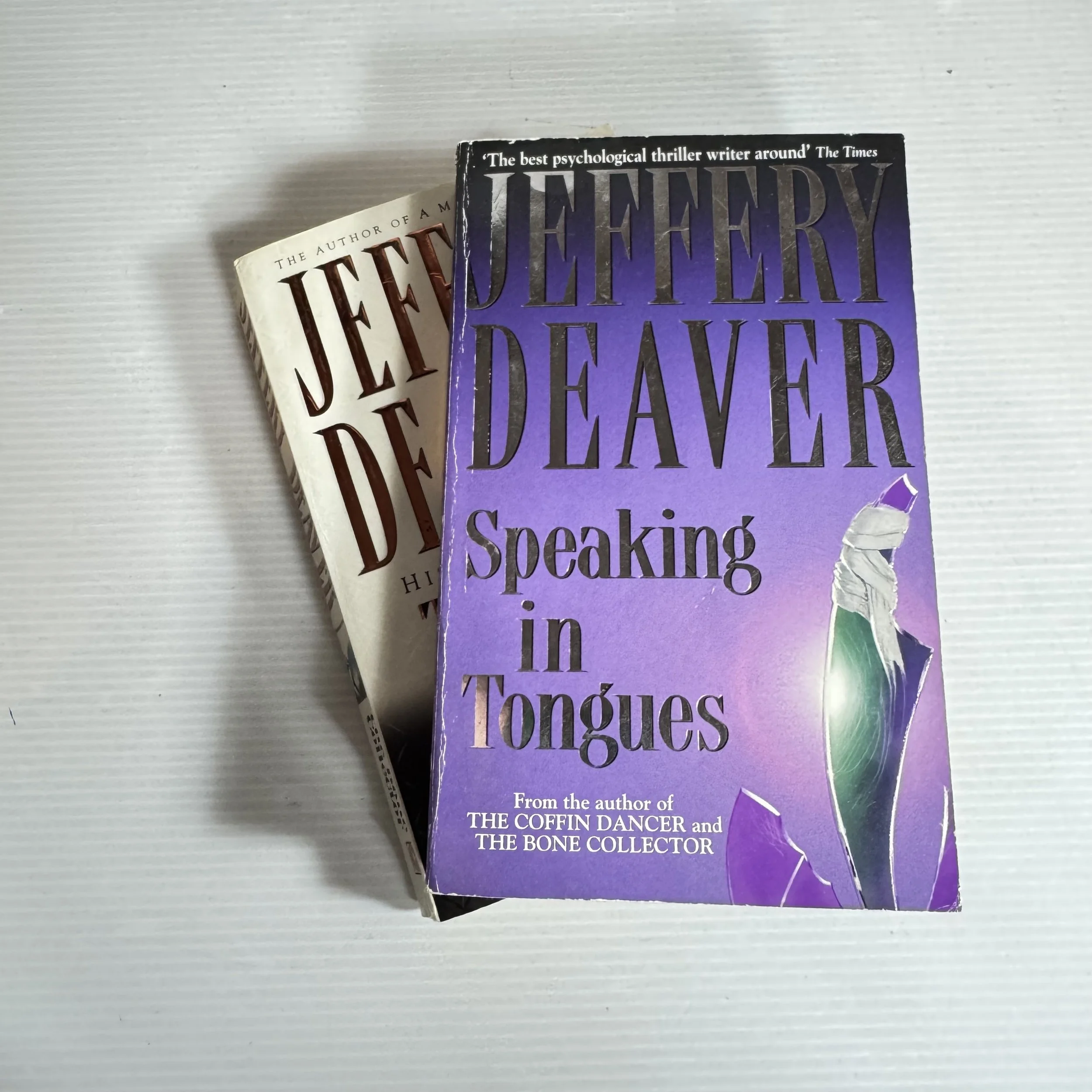 Jeffery Deaver Book Bundle x 2 The Bone Collector / Speaking In Tongues