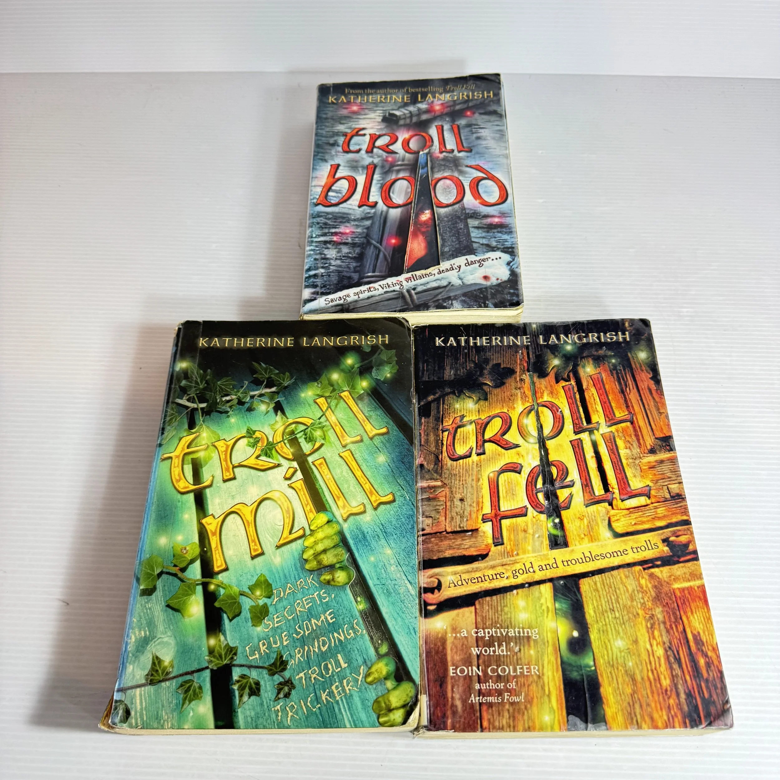 Katherine Langrish Troll Trilogy Book Bundle x 3 Troll Fell Book 1 / Troll Mill Book 2 / Troll Blood Book 3