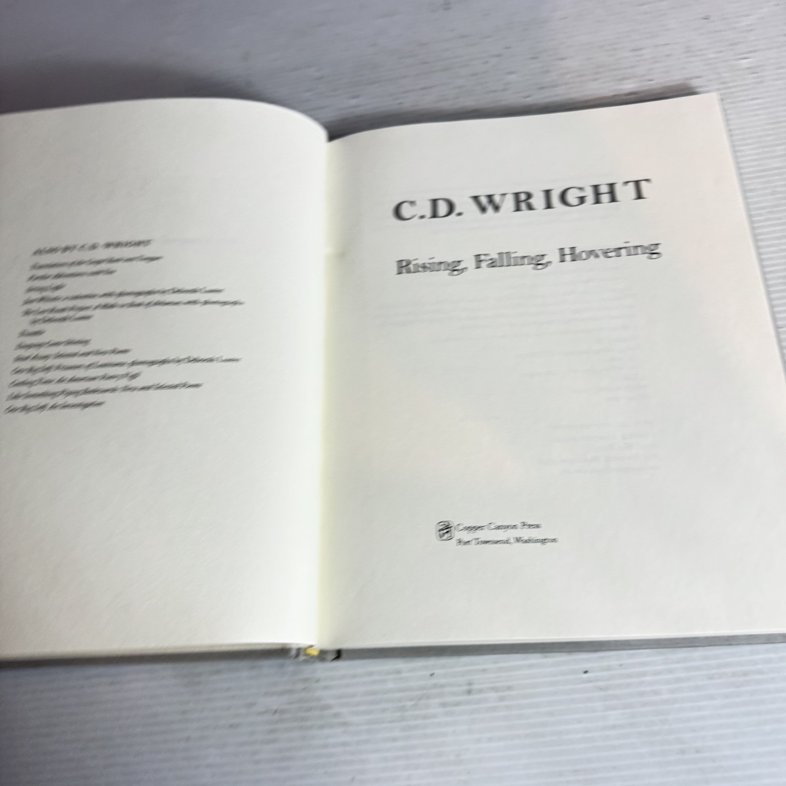 Rising, Falling, Hovering - C. D. Wright