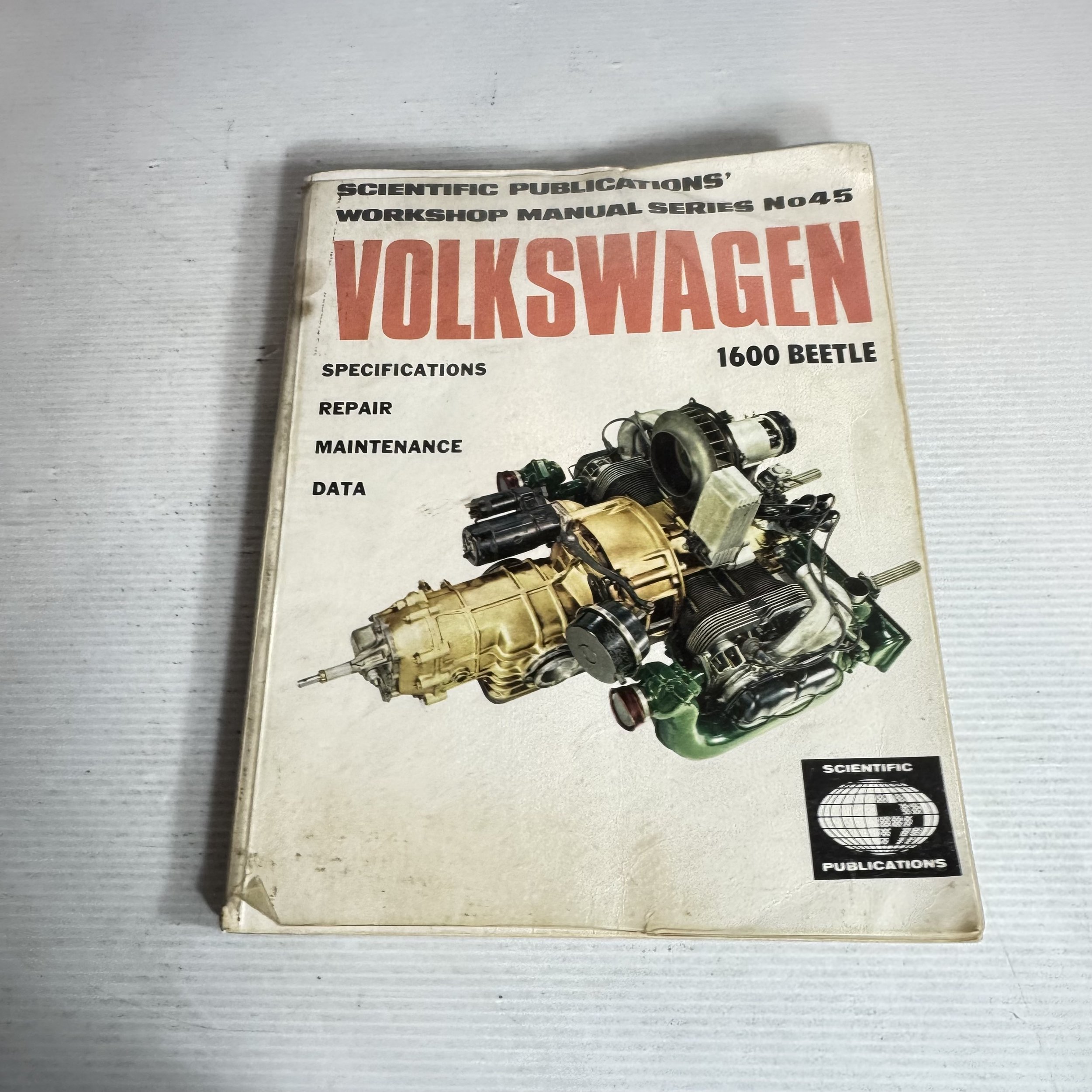 Volkswagen 1600 Beetle Workshop Manual Series No45 - Scientific Publications (First Edition 1972)