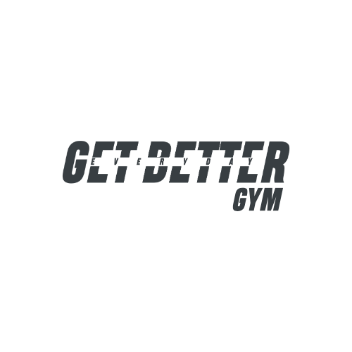Logo of GET BETTER GYM in black and gray text.