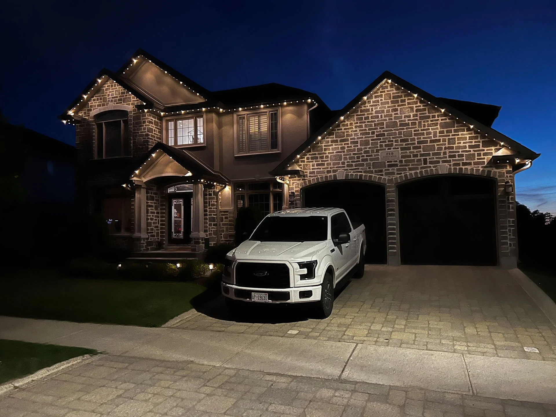 Home with warm white permanent LED lighting