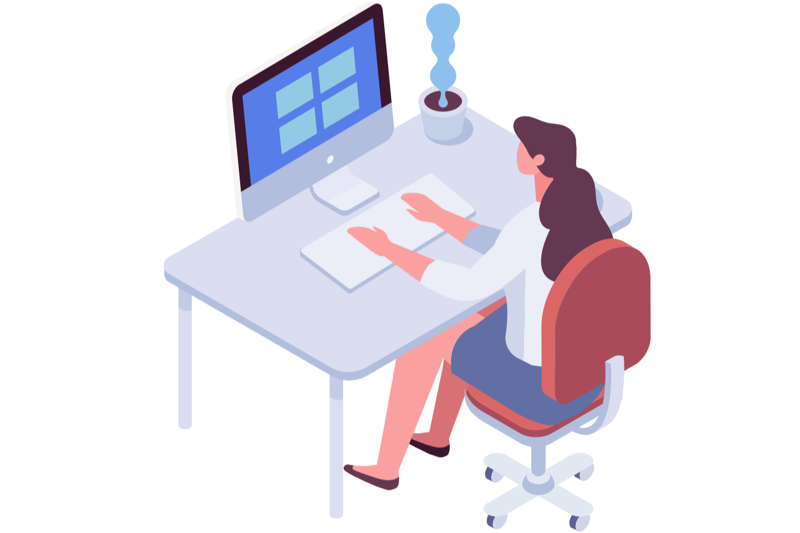 Person wearing a striped sweater writing on paper with a pen on a wooden table, with a white mug and notebook nearby.