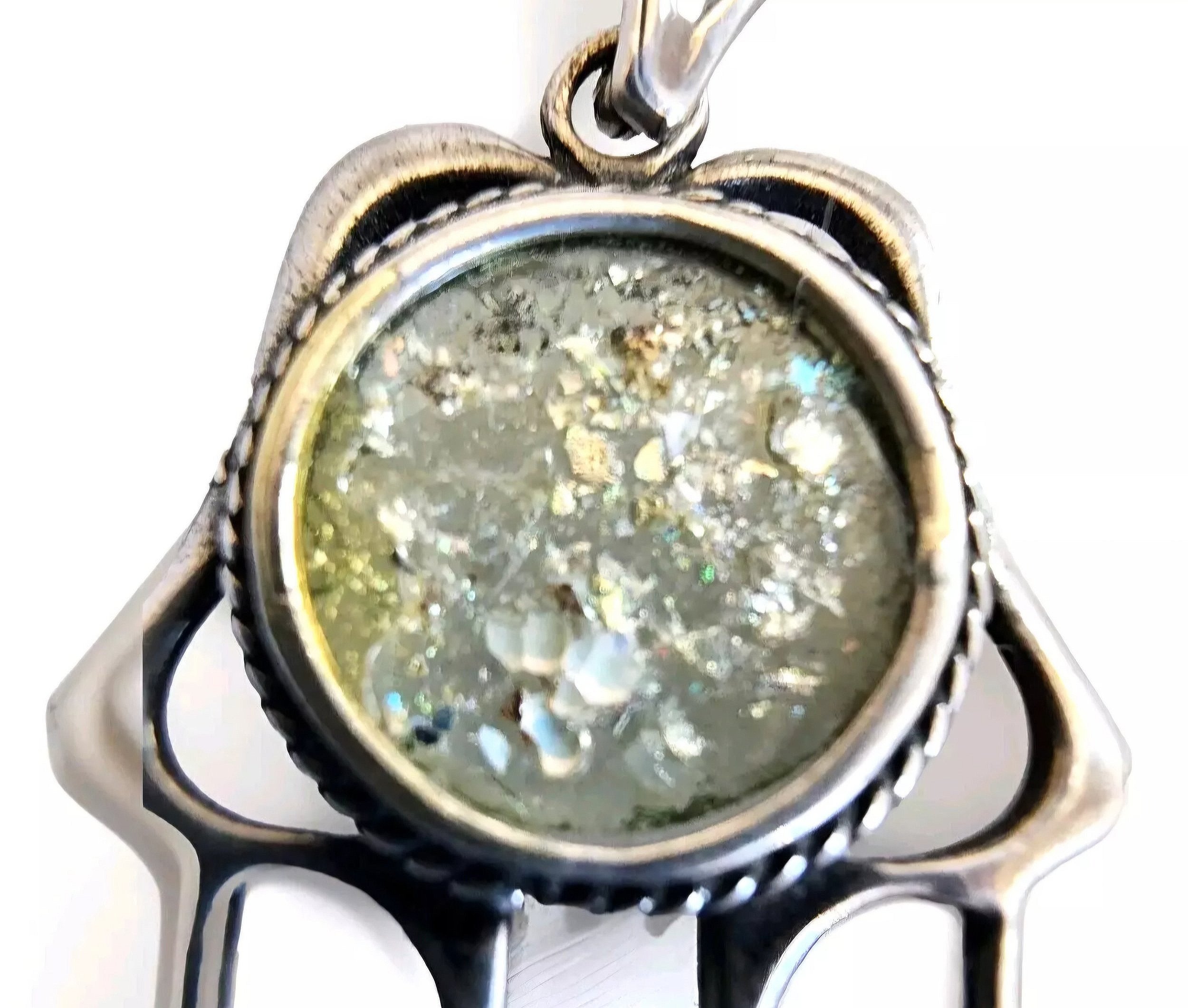 Hamsa Sterling Silver And Roman Glass From 1st - 2nd Century Jerusalem