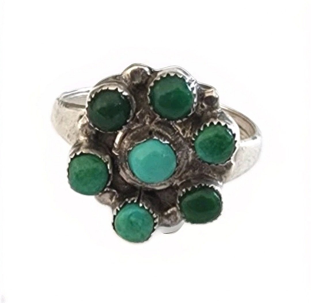 Vintage+Navajo+Petit+Point+Sterling+Silver+Snake-eye+Turquoise+Ring+Sz+6.5+_+4..jpg
