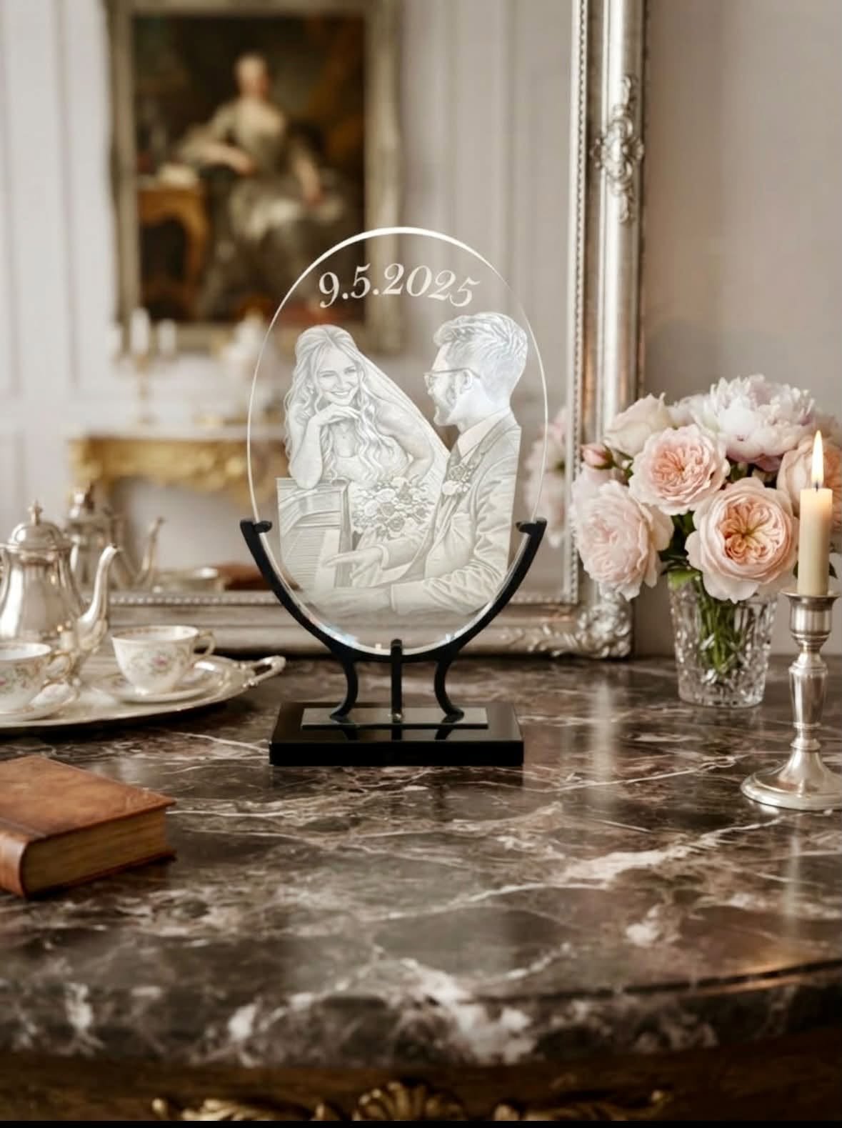 The Forever Frame: Custom Laser-Engraved Portrait Plaque