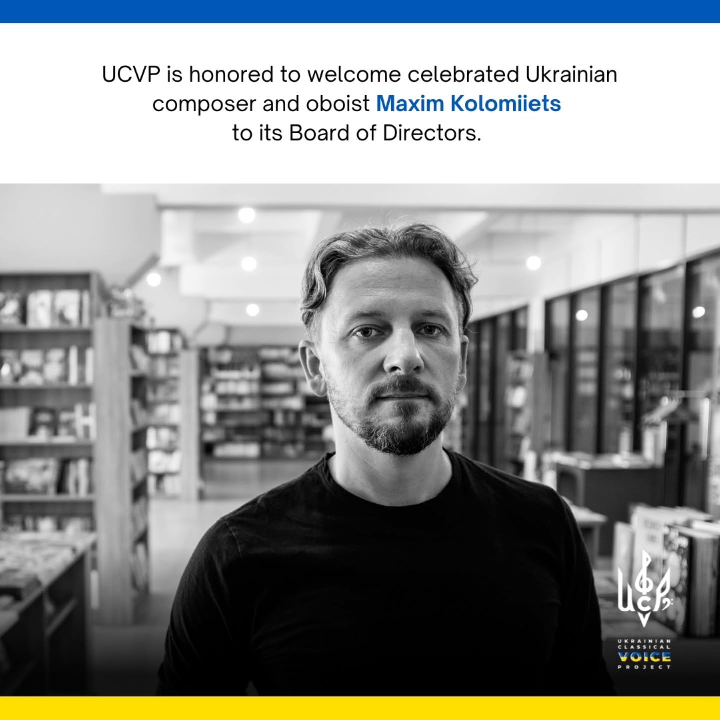 We are immensely honored and proud to announce that @kolomiietsmaxim Maxim Kolomiiets, the acclaimed Kyiv-born composer and author of the upcoming opera Mothers of Kherson, has joined the Ukrainian Classical Voice Project&rsquo;s Board of Directors! 