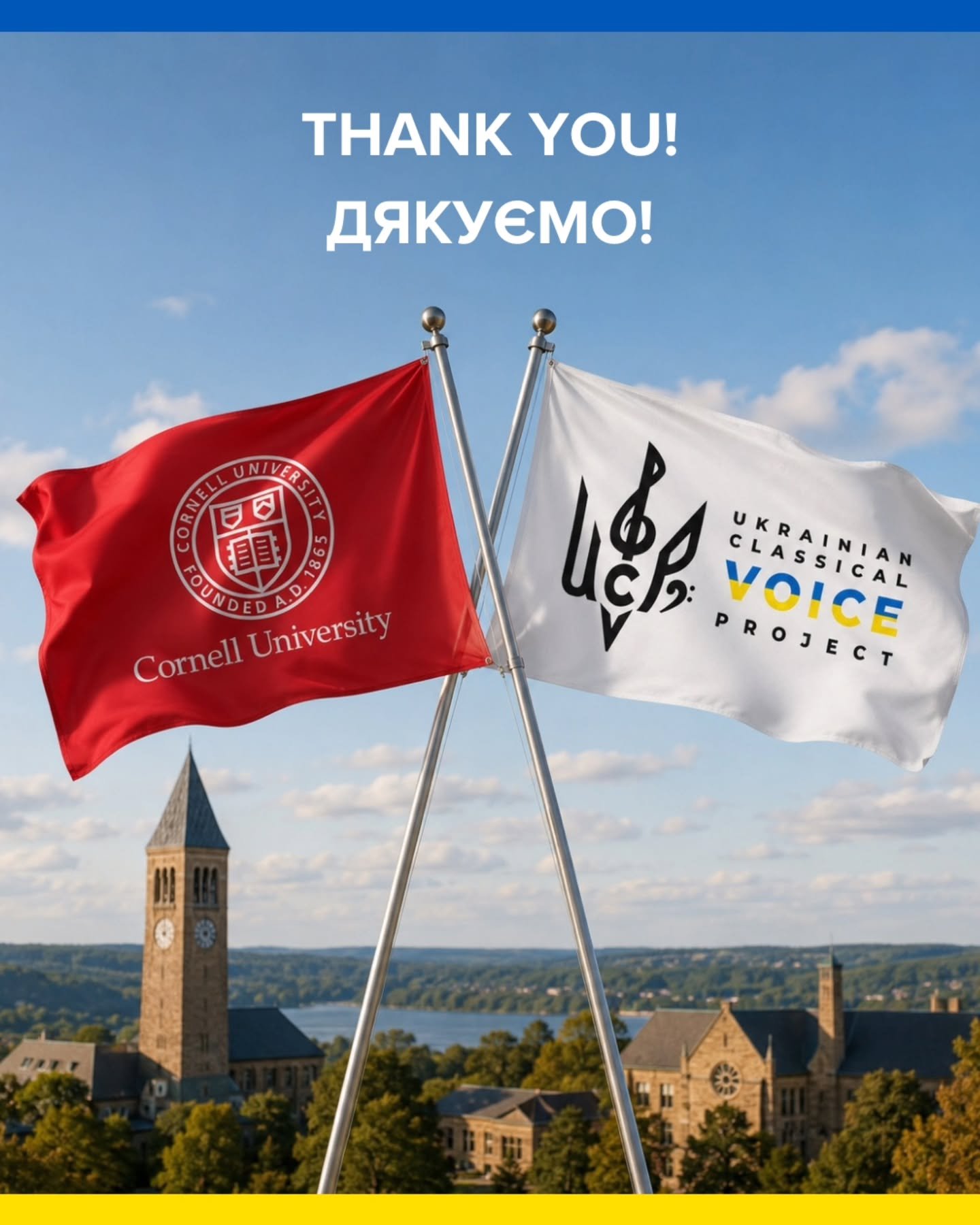 To all participants and attendees of "Voices of Resilience" - THANK YOU! 💛💙

Щиросердна подяка нашим друзям з та Together for Ukraine Foundation togetherforukraine за освітлення події минулого тижня, концерта-лекції "Voices of Resili