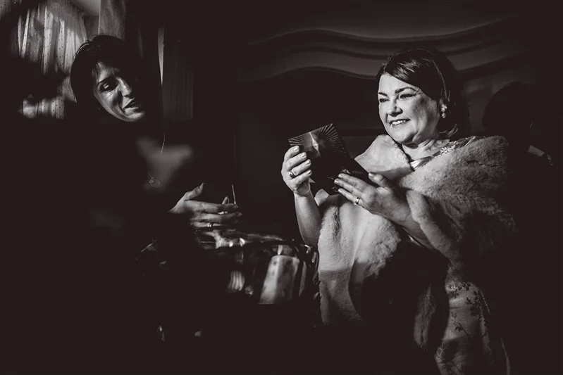 Black & White photo of the chief bridesmaid at Hayne House.