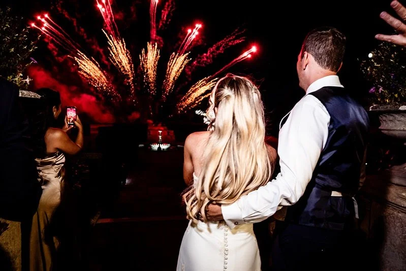 Colour photo of fireworks at Eastwell Manor