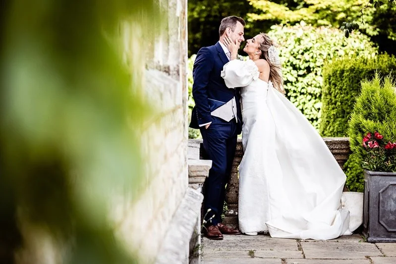 Portrait of the bride and groom at Eastwell Manor