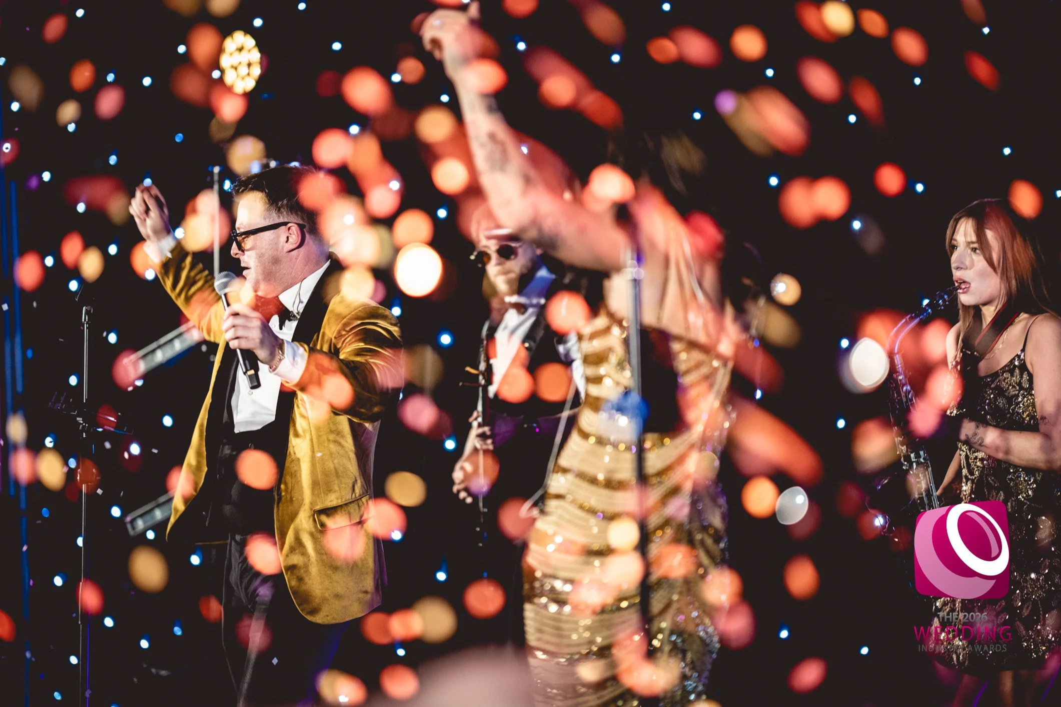 TUX FIZZ Band performing on stage at The Adelphi Hotel, Liverpool for TWIA