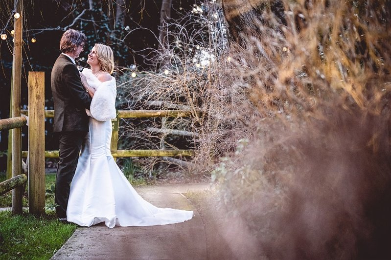 Colour photo of the couple during their portrait session at Hayne House, Kent