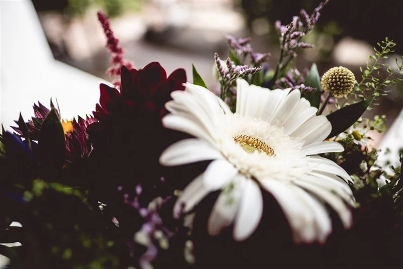Colour photo of the brides wedding flowers