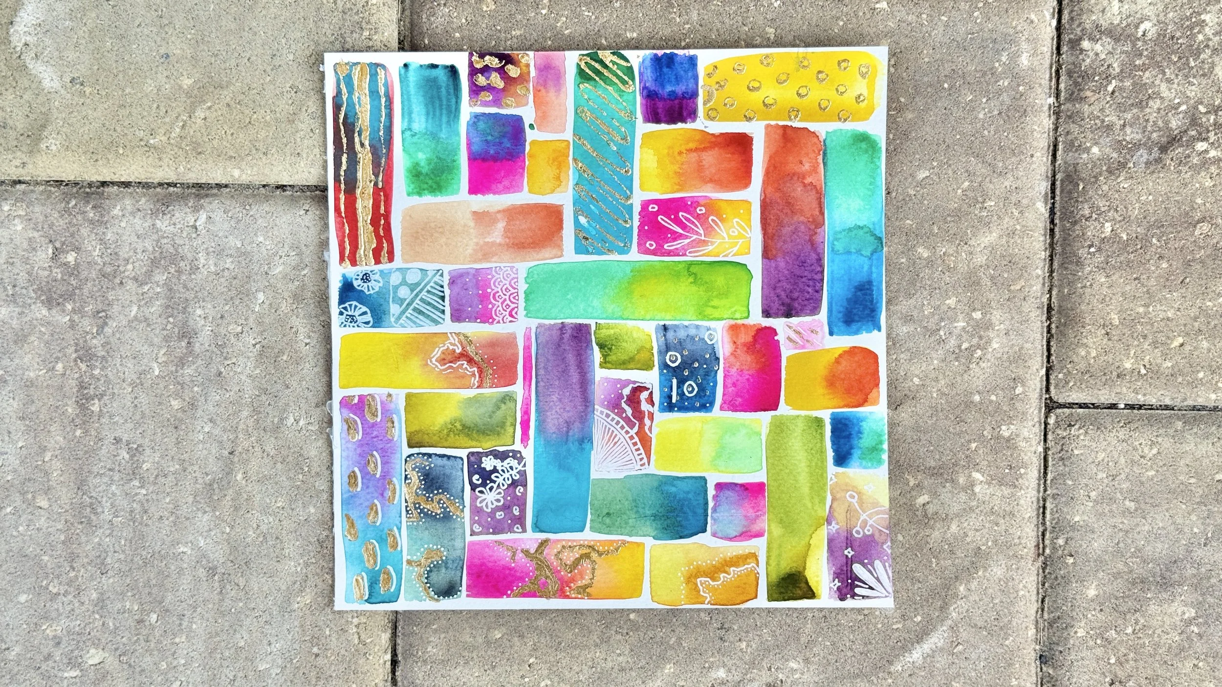 Abstract Tile Watercolor Painting Tiktok Live 19 Replay