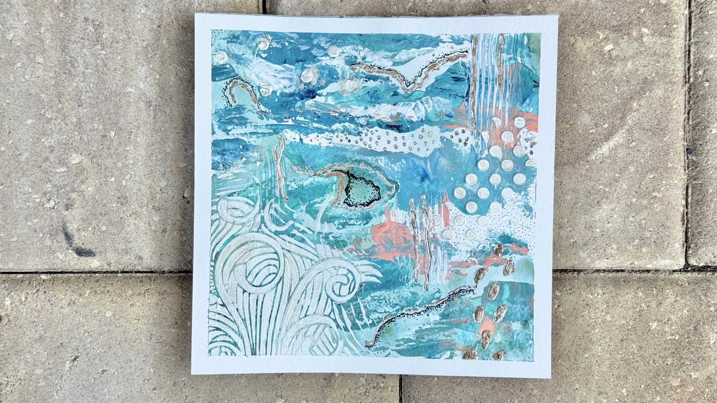 "Oceans Divide" Abstract Mixed Media Tiktok Live 21-22 Replay