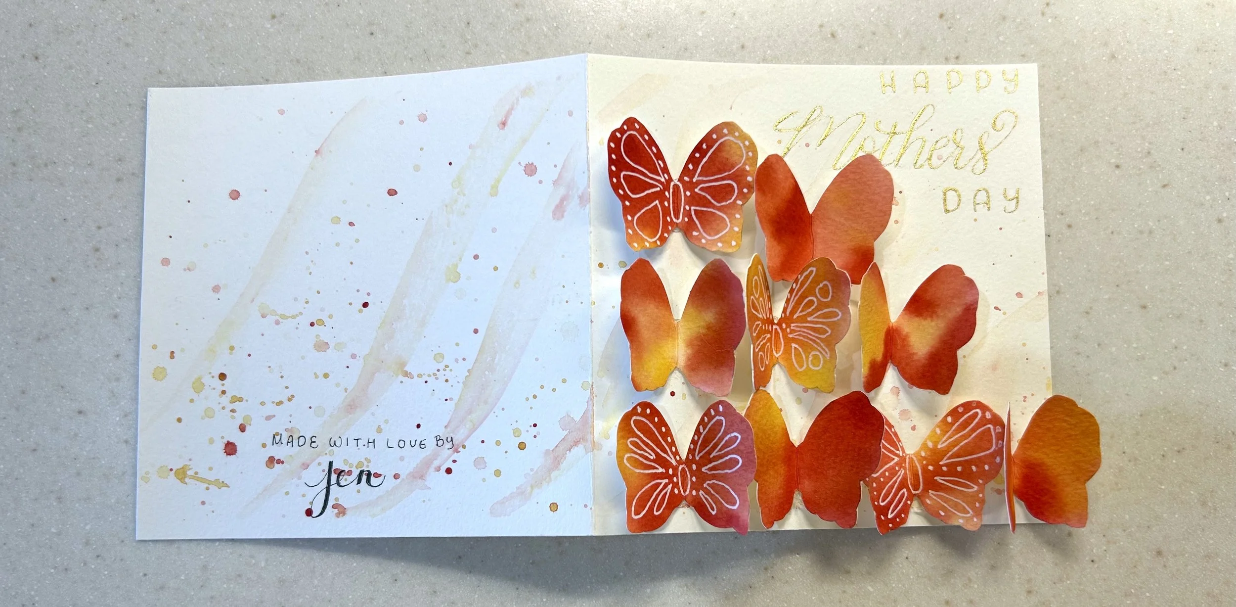 Watercolor Butterfly Mother's Day Card TikTok LIVE 33 Replay