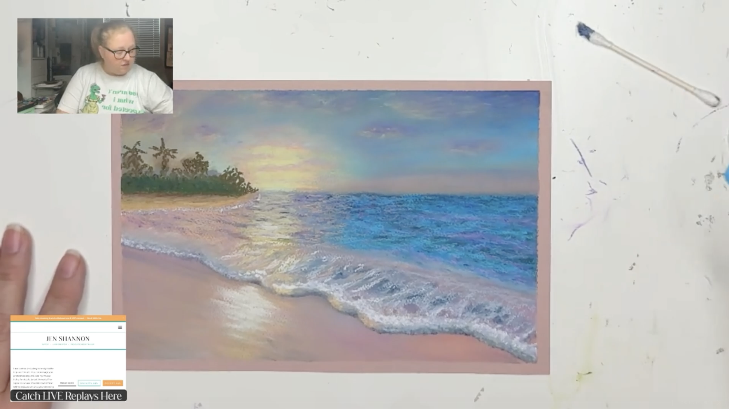 "Memories of Hanalei Bay" Oil Pastels TikTok LIVE 40 Replay