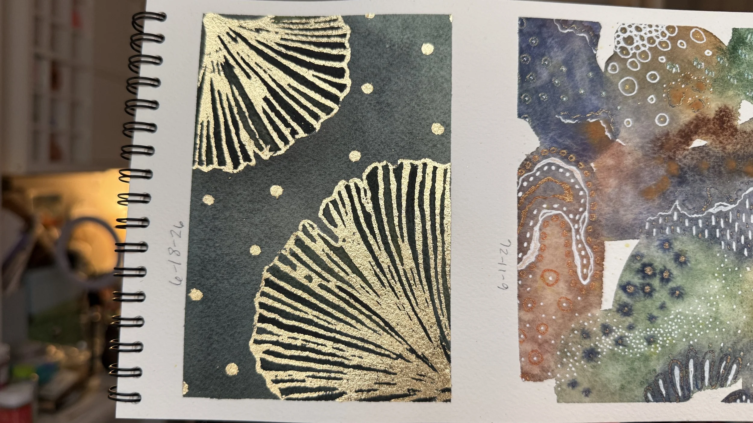 "Everyone Needs To Paint A Ginkgo Leaf" Mixed Media Gold Foil and Watercolor Replay TikTok LIVE 44 Replay