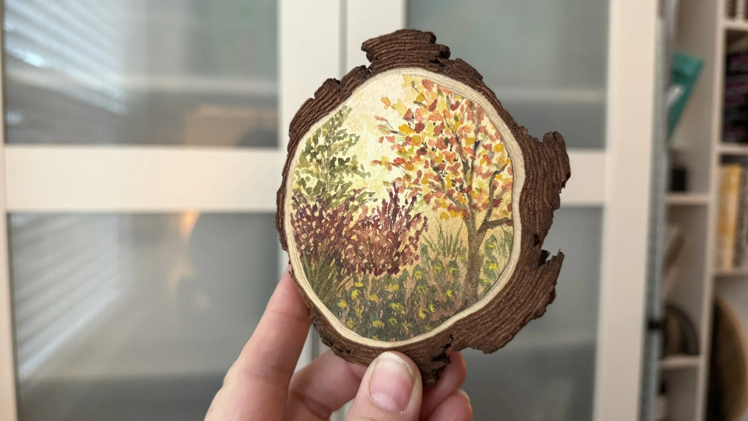 TikTok LIVE 45: Autumn Forest Watercolor Wood Slice Art Replay