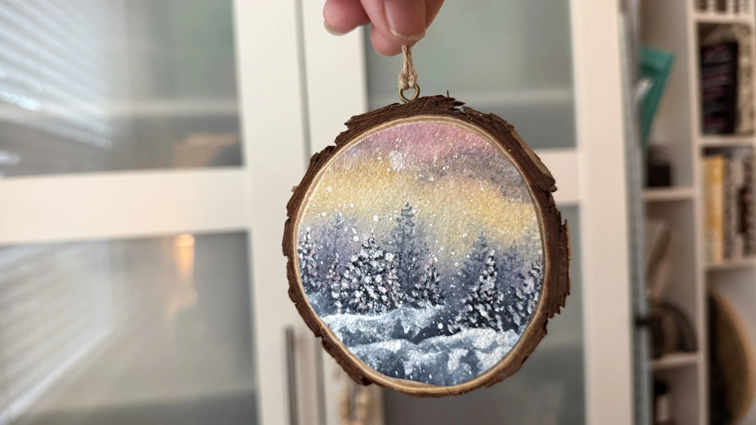 TikTok LIVE 47: Part 2 Winter Watercolor Wood Slice Ornament Replay