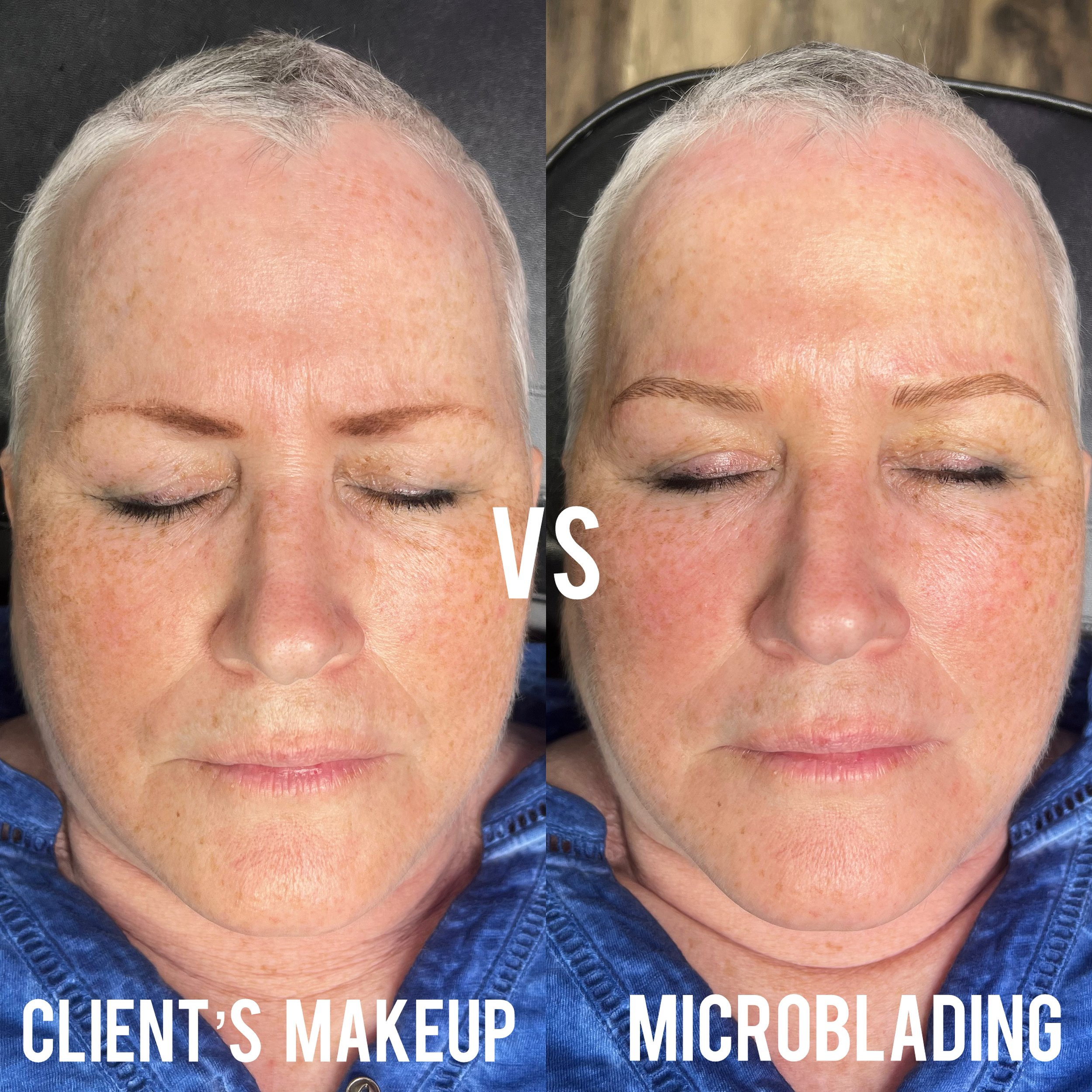 before and after of microblading