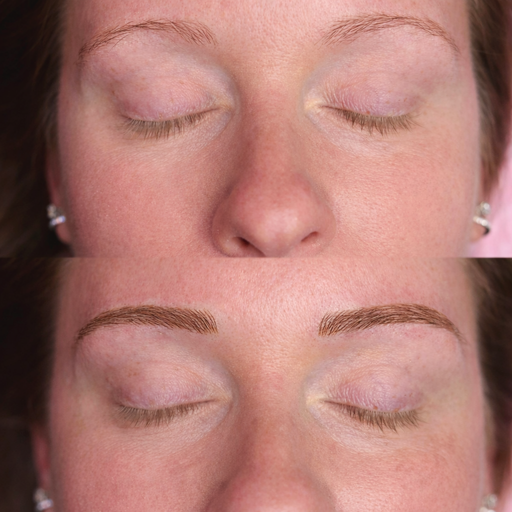 natural microblading results for blonde brows