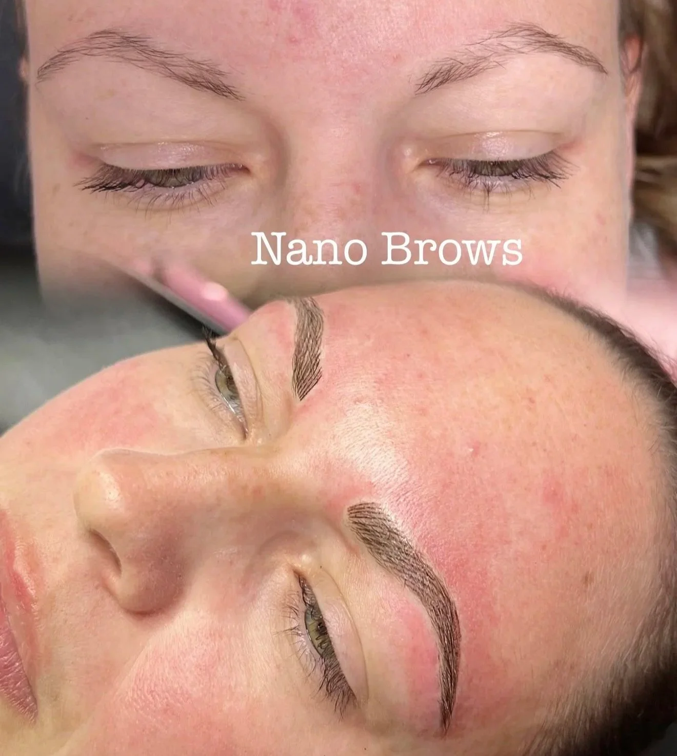 Nano brows using ultra-fine machine strokes for a hyper-realistic, hair-like finish.
