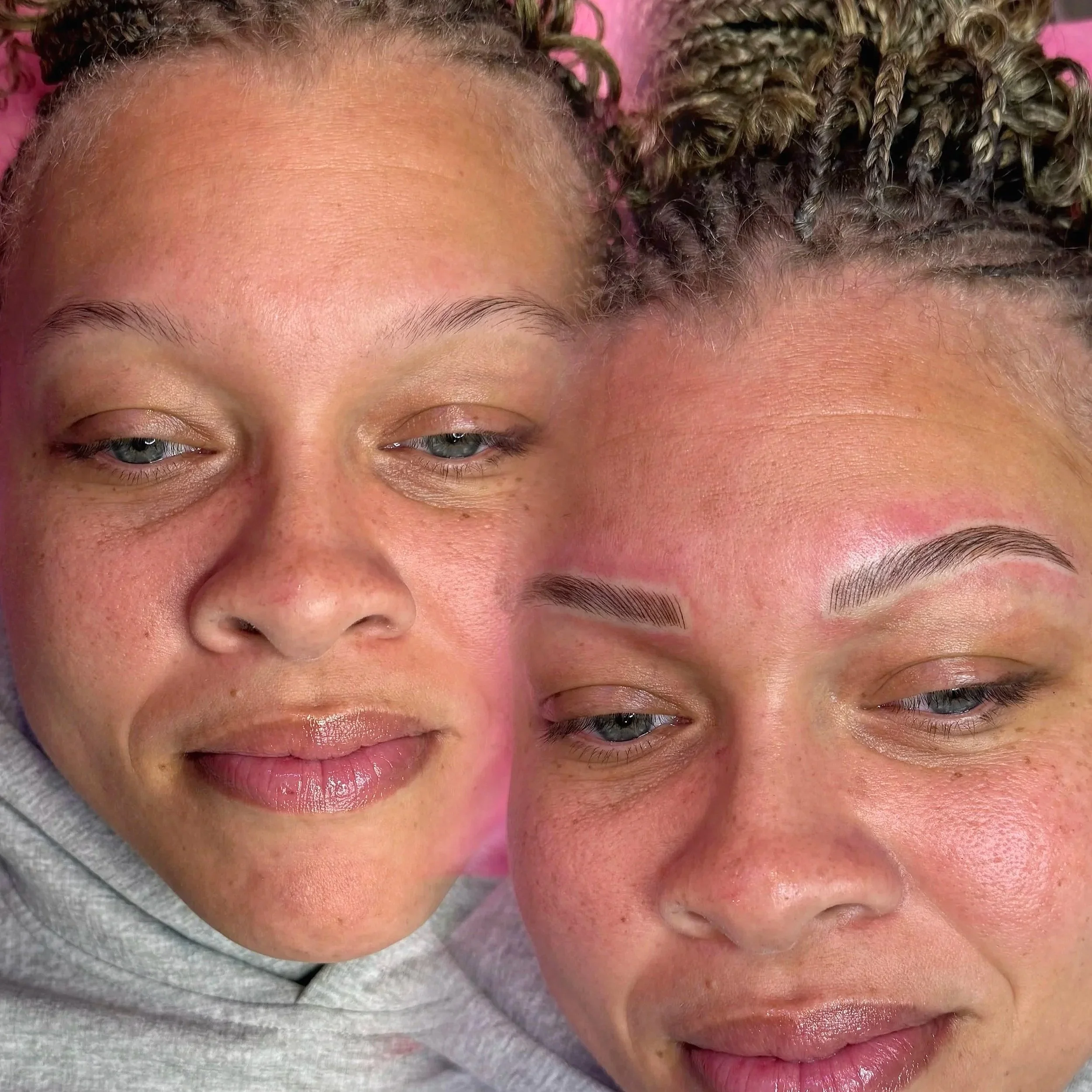 natural microblading on melanated skin