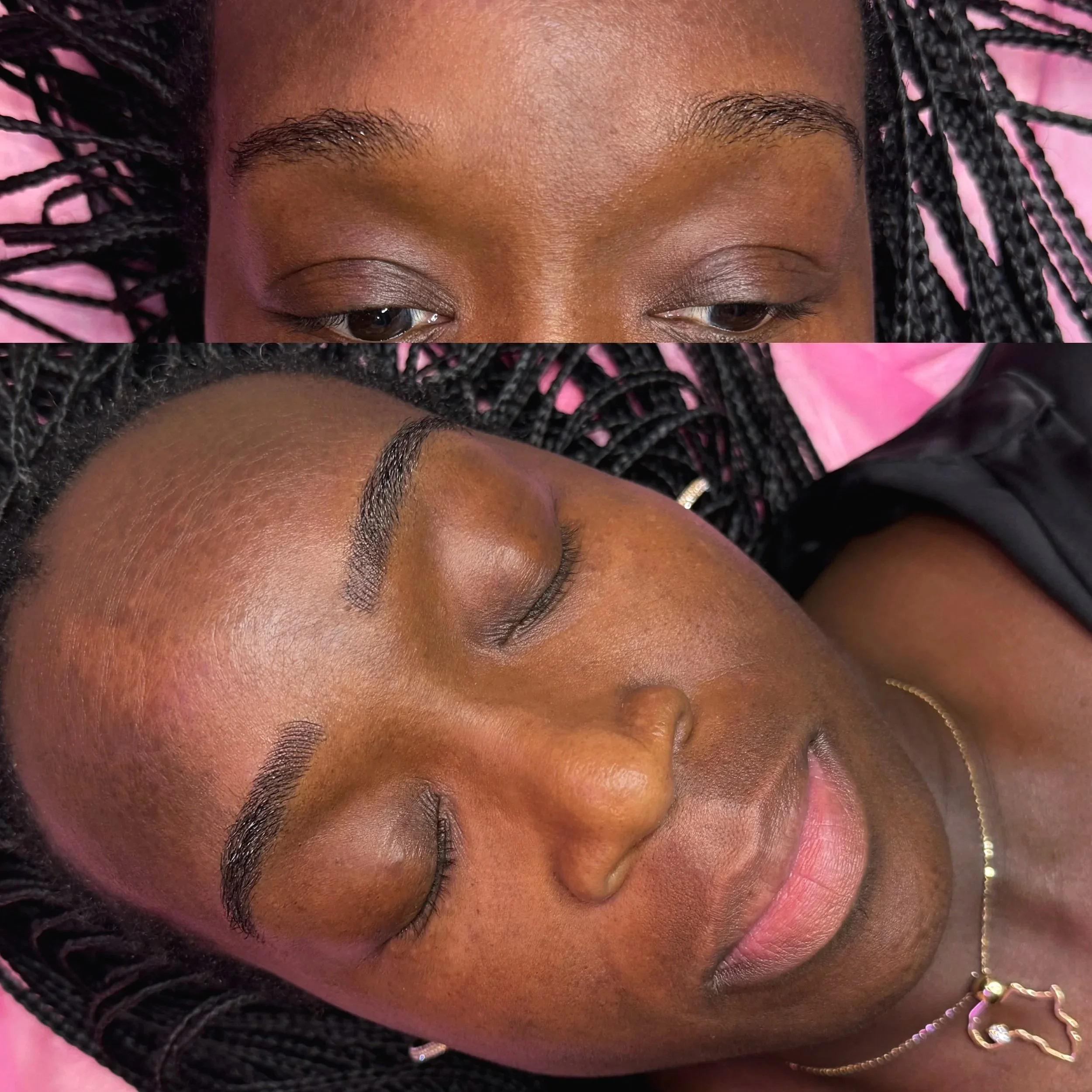 microblading results on dark skin tone
