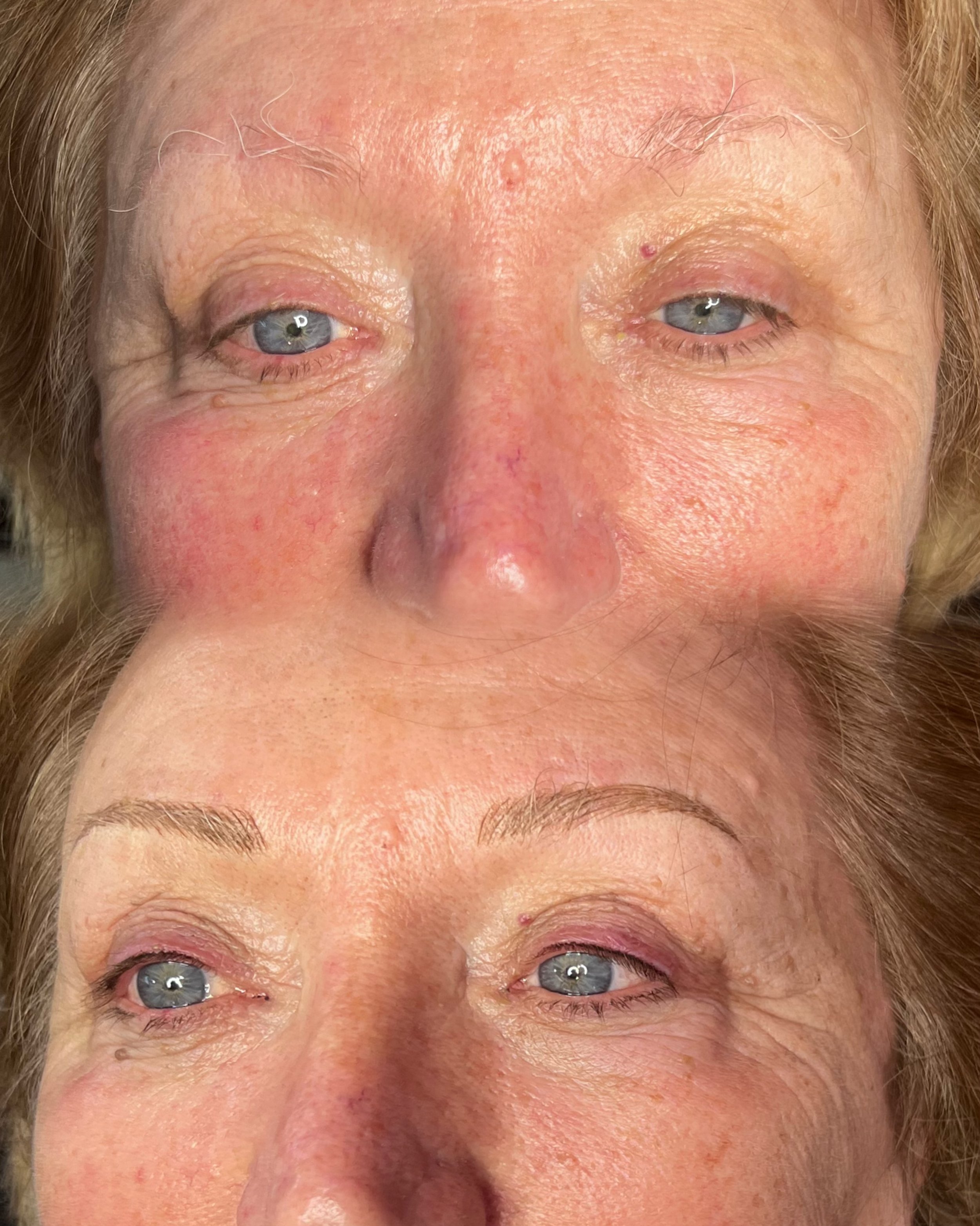 Microblading for mature skin with light hair